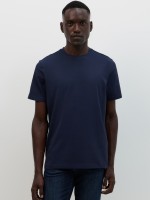 T-shirt azul-marinho com algod�o premium