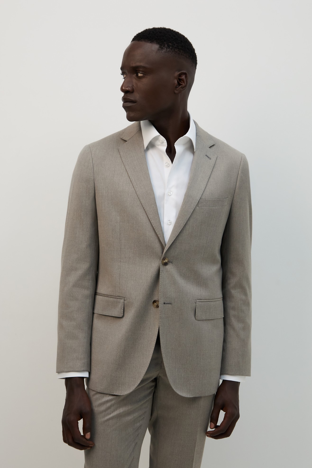 Fato bege slim fit