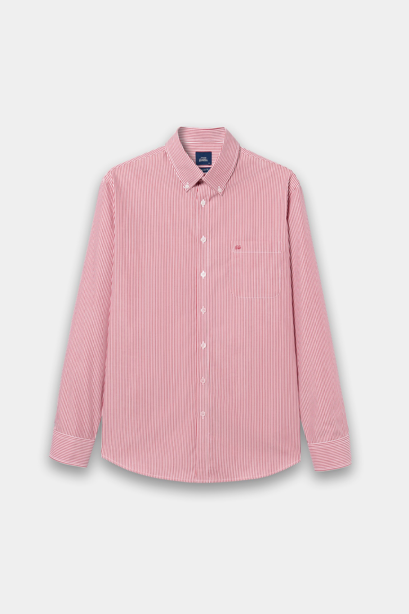 Camisa �s riscas vermelha 100% algod�o