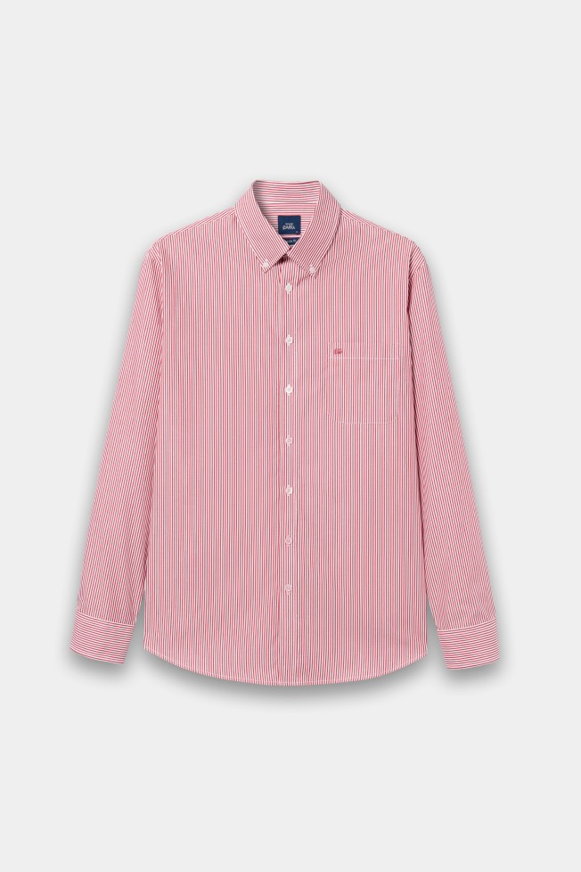 Camisa �s riscas vermelha 100% algod�o