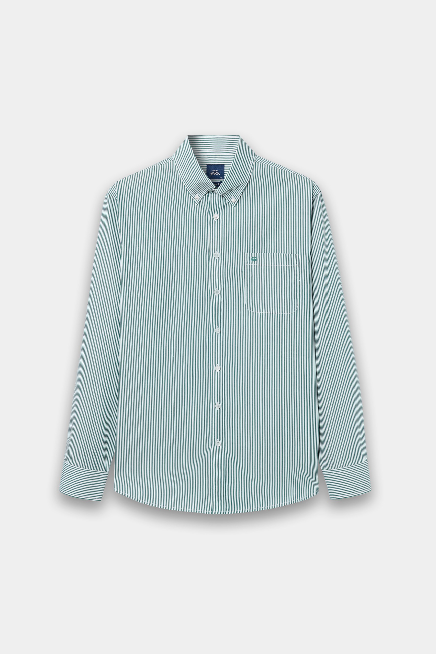 Camisa de rayas verdes 100% algodón