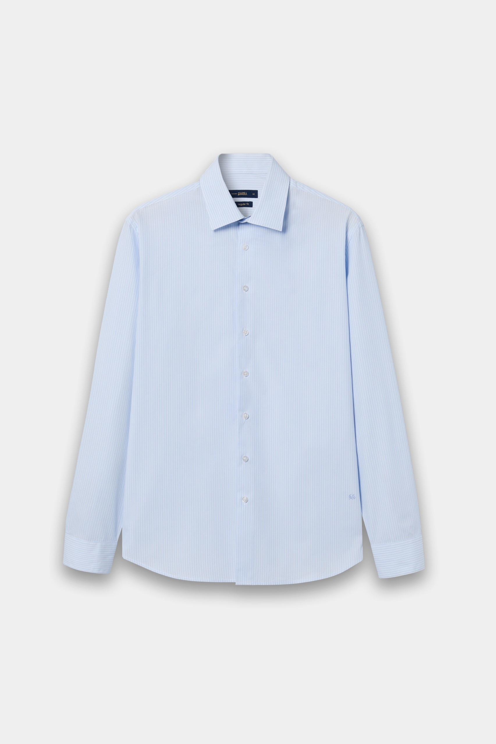 Camisa de sarga a rayas de corte regular