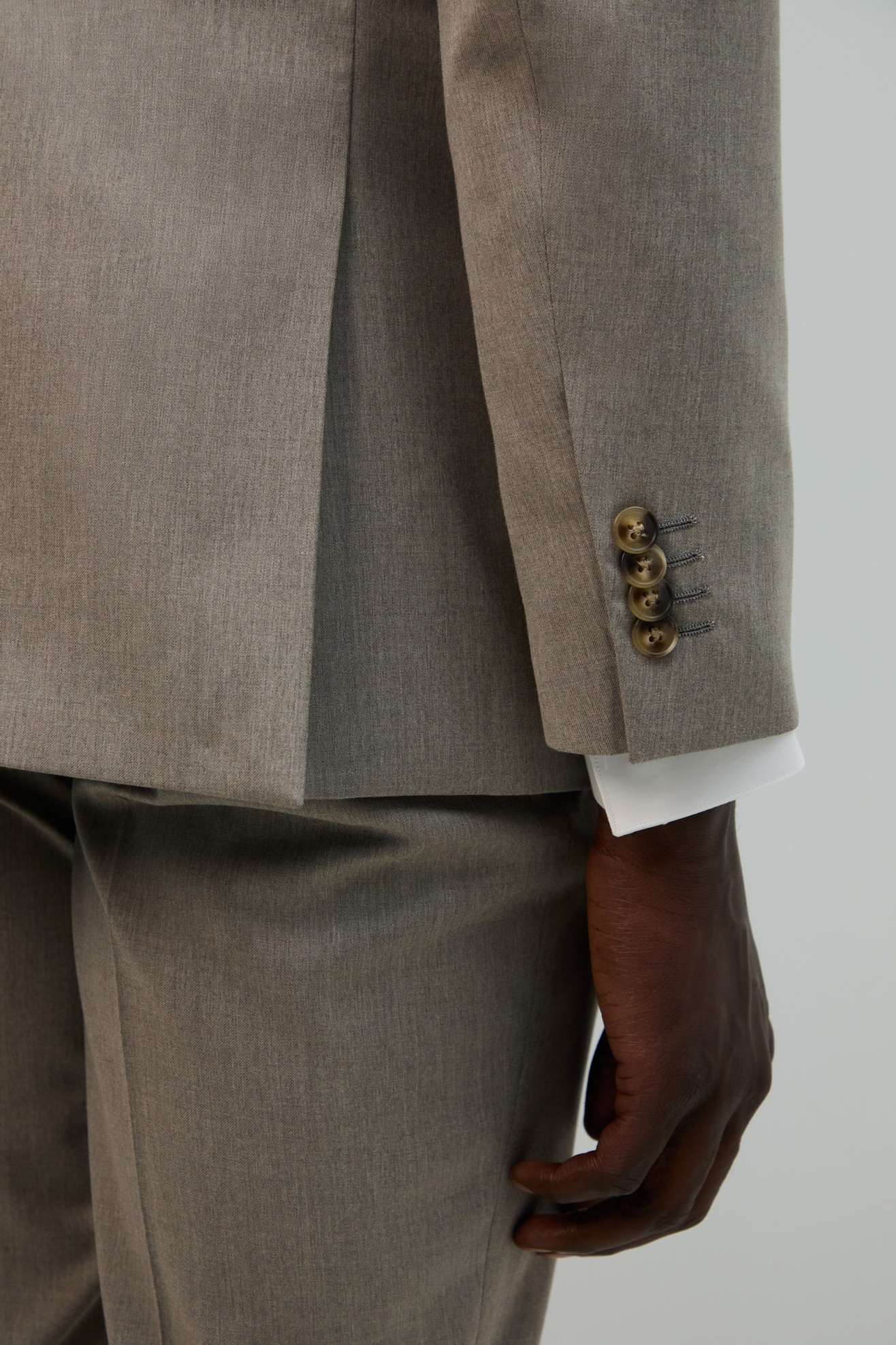 Fato bege slim fit