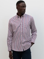 Camisa �s riscas regular fit em vermelho