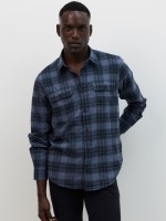 Overshirt xadrez azul regular fit