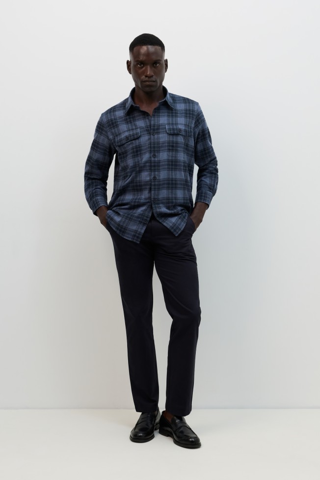 Overshirt xadrez azul regular fit Overshirt xadrez azul regular fit