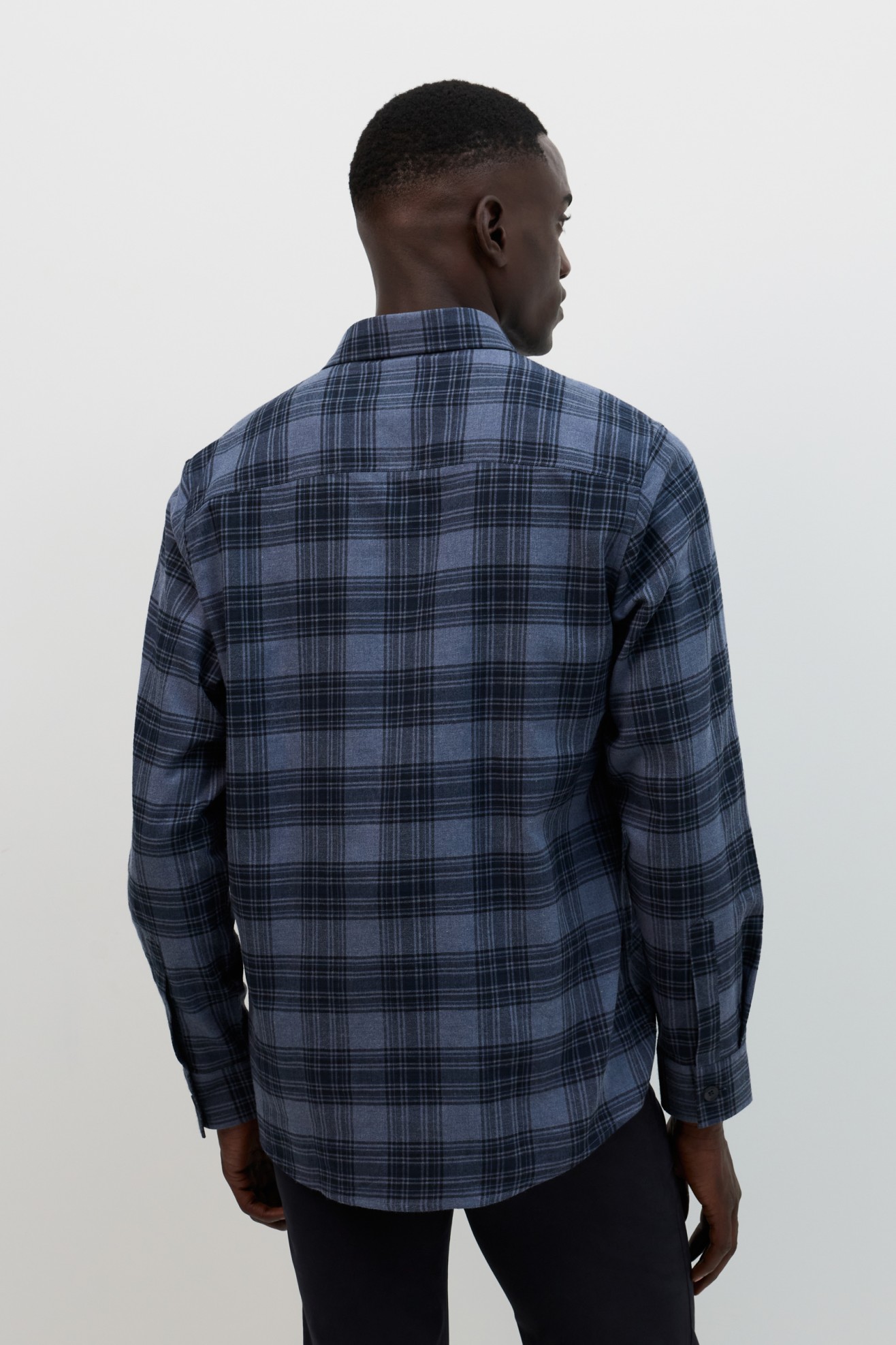 Overshirt xadrez azul regular fit