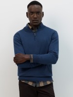 Camisola gola alta azul-marinho com fecho