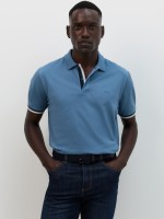 Polo de manga curta azul