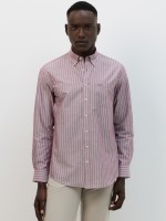 Camisa vermelha �s riscas regular fit
