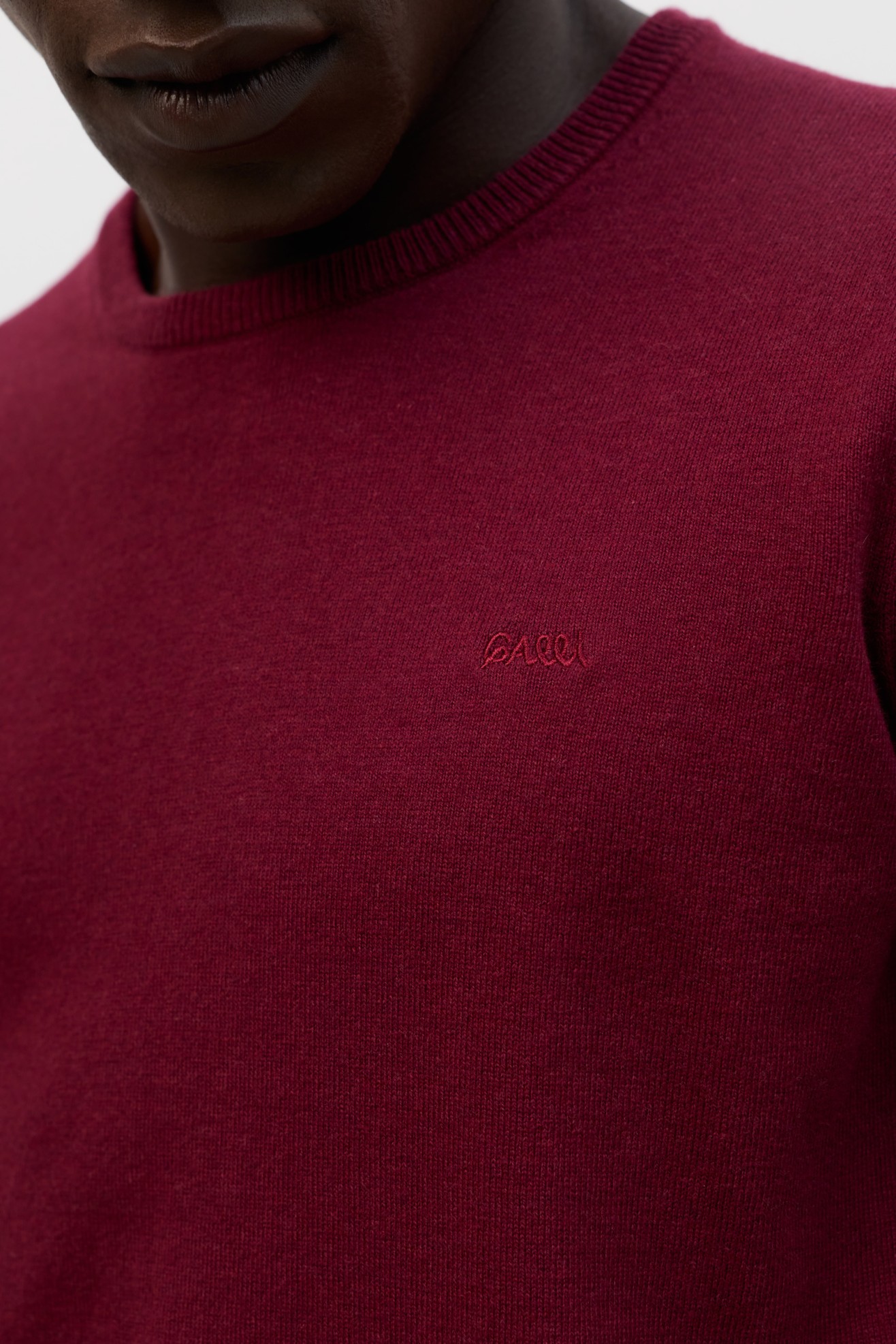 Camisola com gola redonda vinho