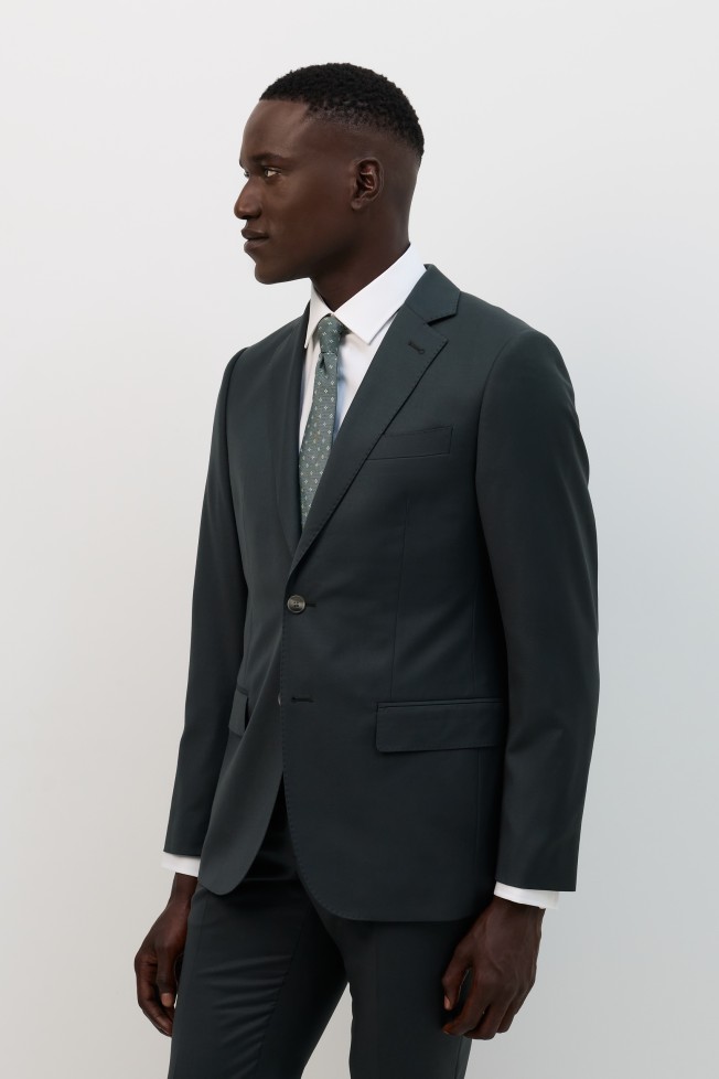 Fato slim fit com lã Fato slim fit com lã