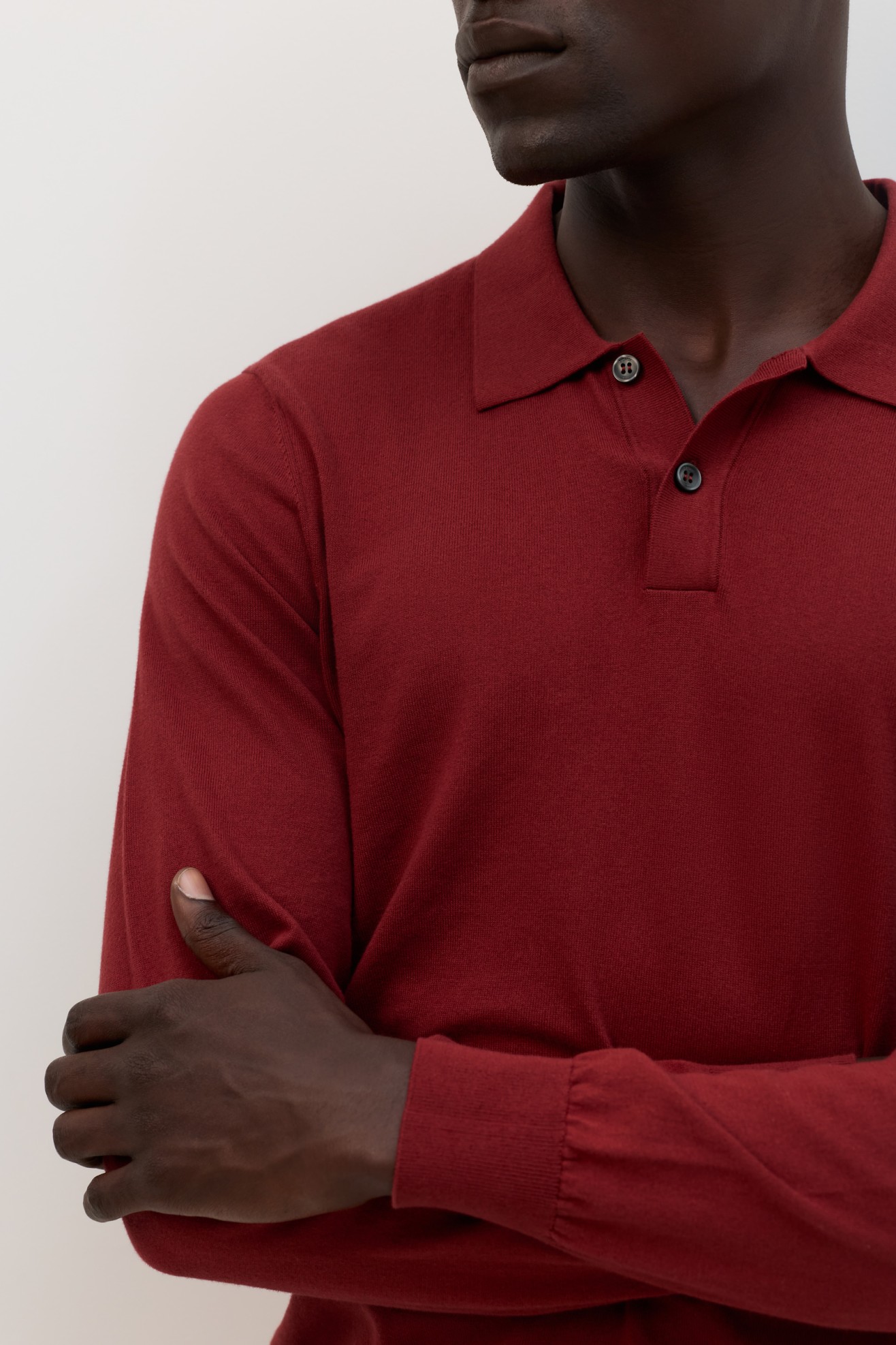 Polo de manga comprida vinho