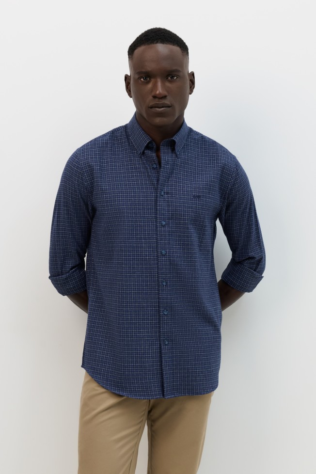 Camisa vaiela aos quadrados regular fit