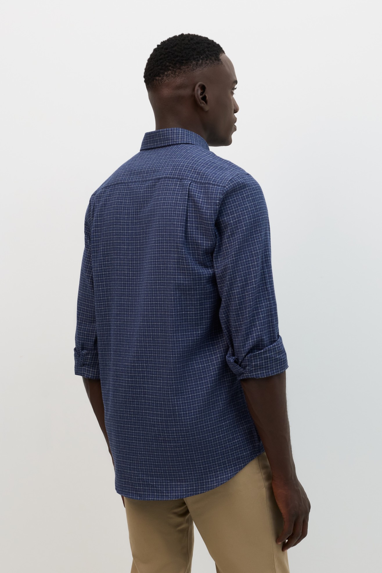 Camisa vaiela aos quadrados regular fit