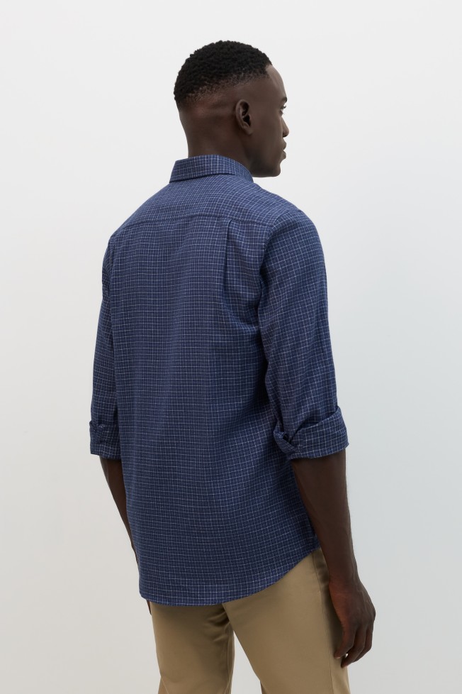 Camisa vaiela aos quadrados regular fit