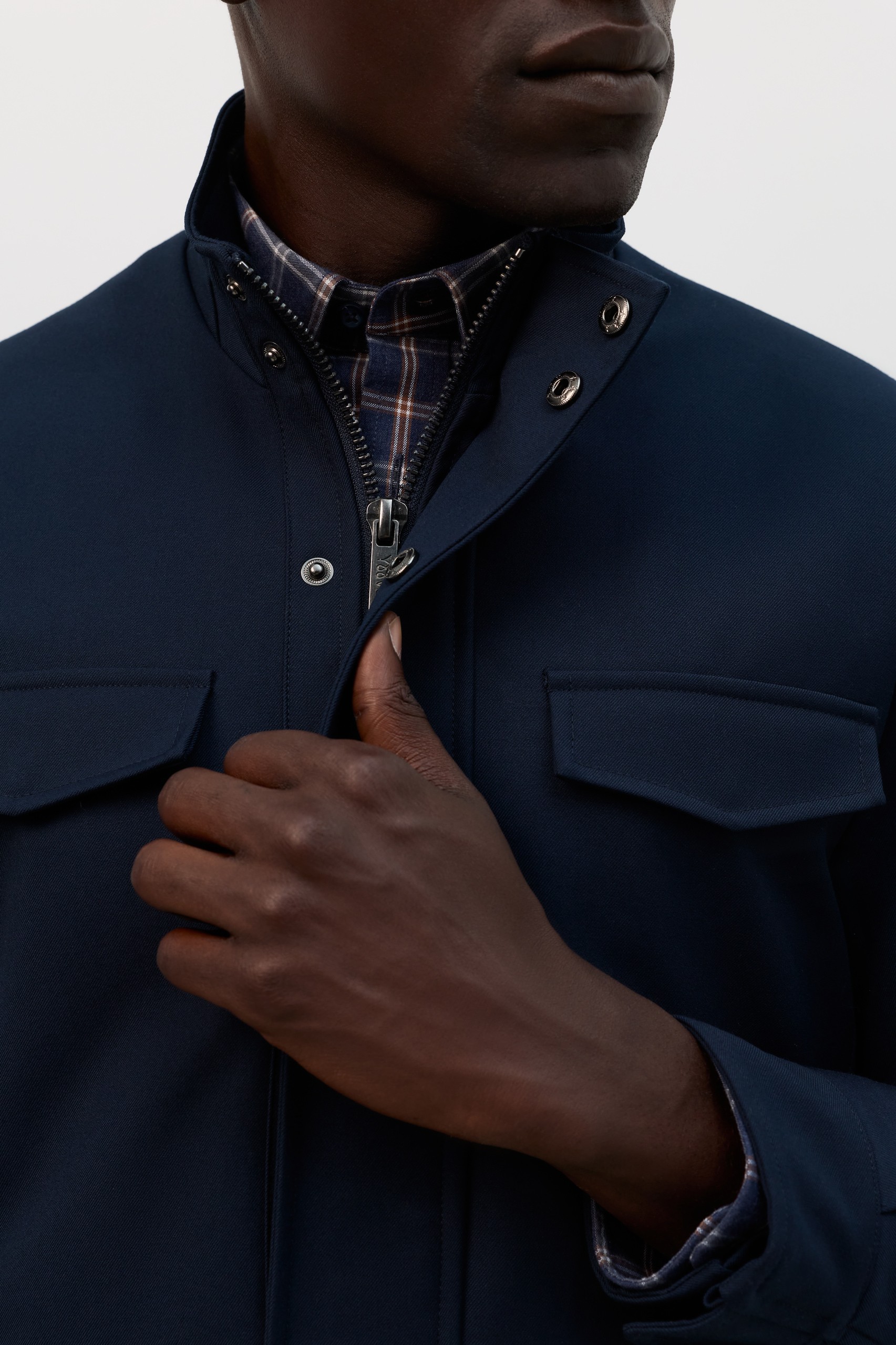 Chaqueta safari en azul marino