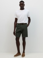 Pantalones cortos con lino color caqui