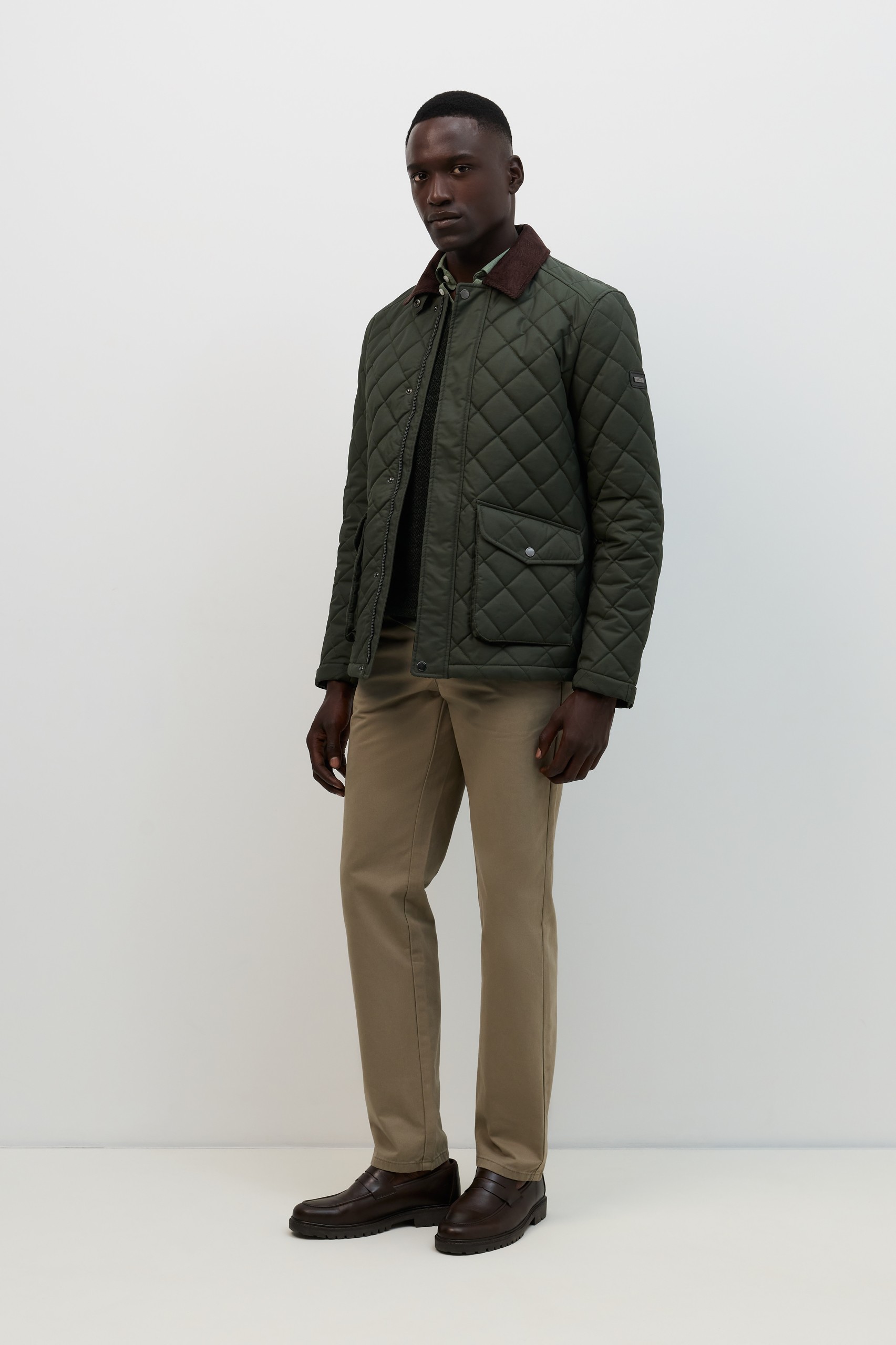 Parka con cuello de pana