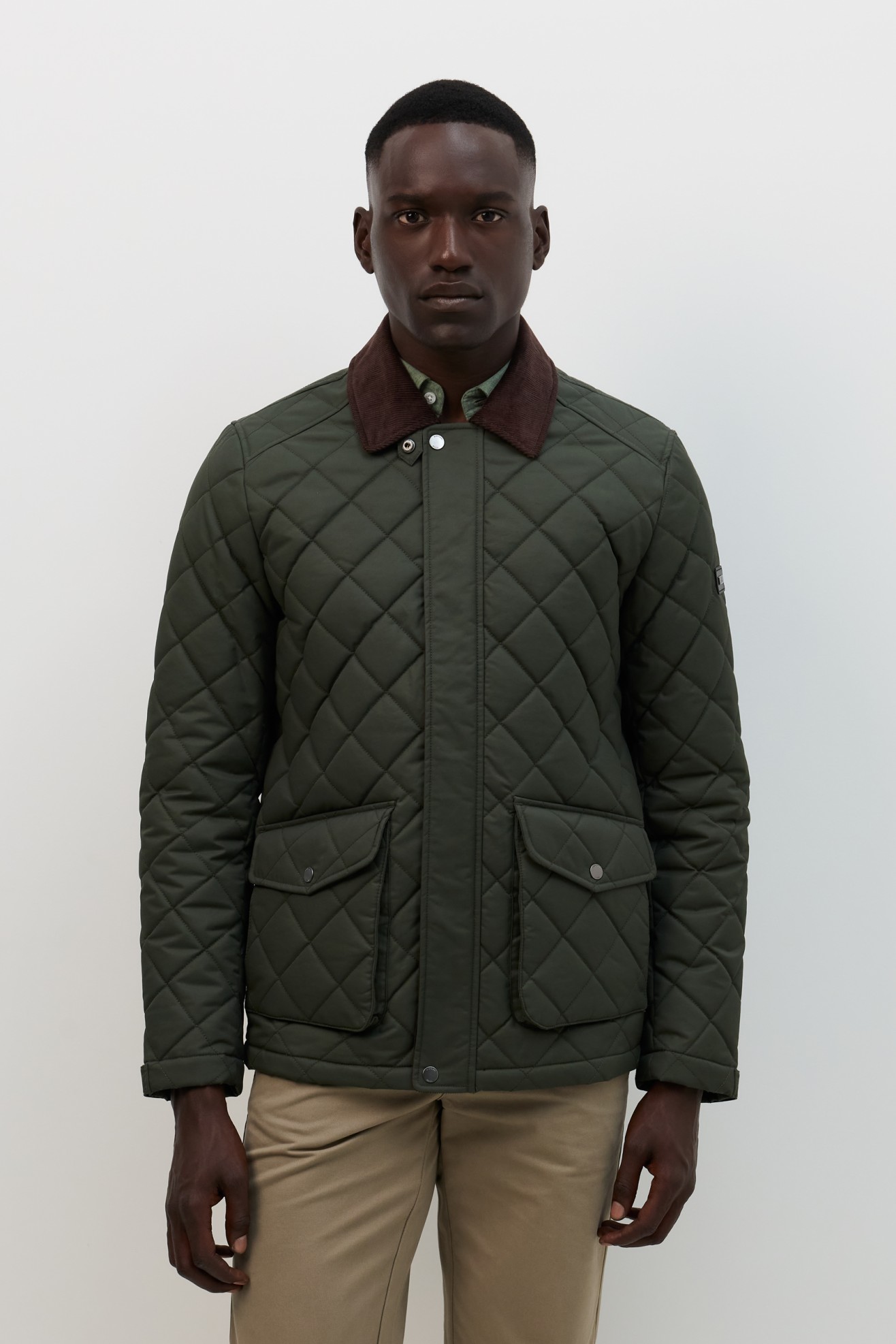 Parka con cuello de pana