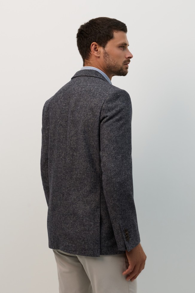 Blazer cl�ssico slim fit em azul-marinho