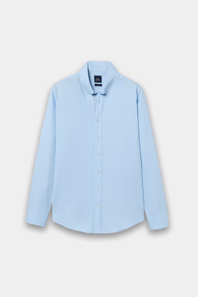 Camisa Oxford regular fit em azul Camisa Oxford regular fit em azul