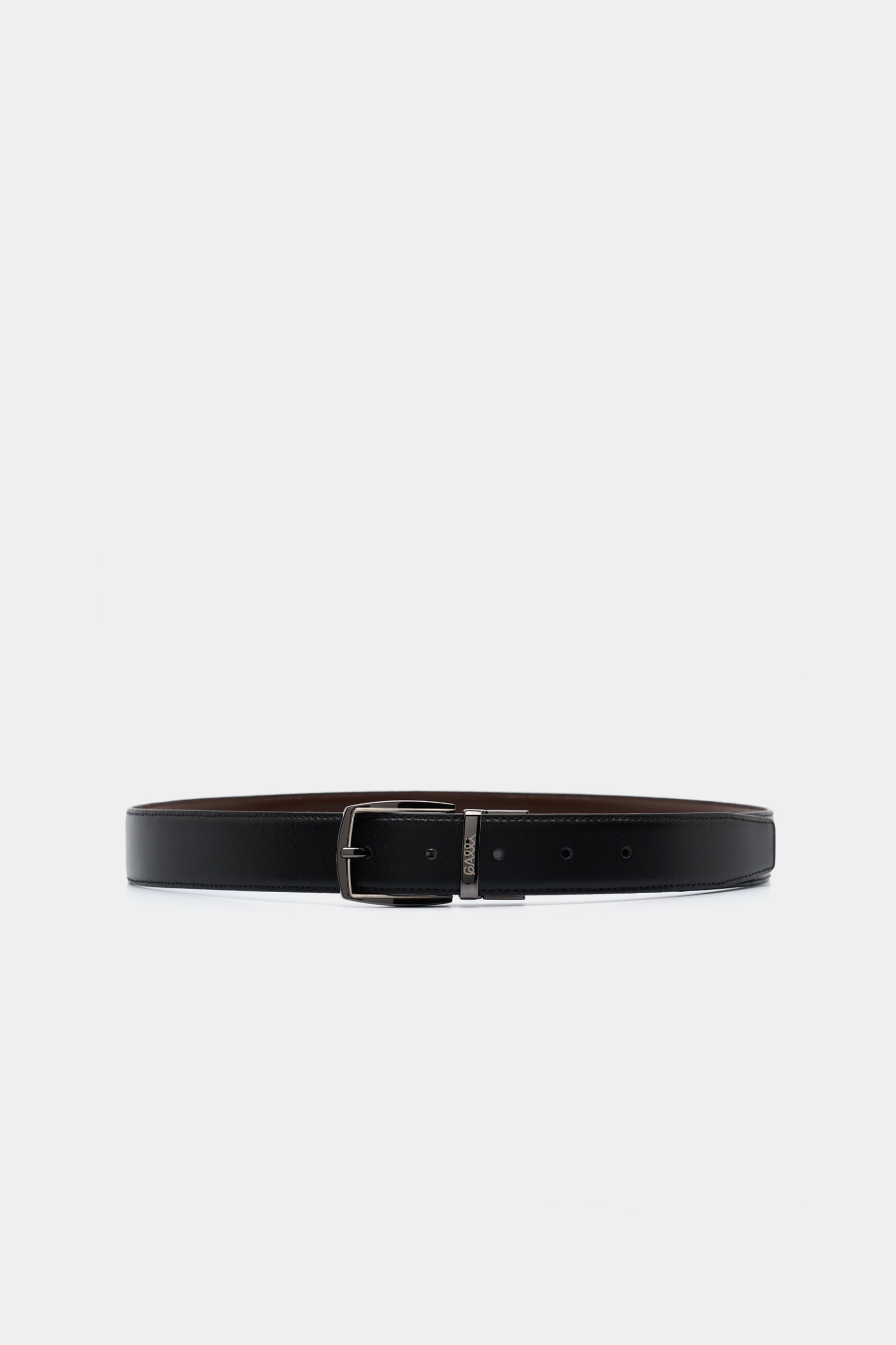 Cinturón clásico reversible de cuero negro
