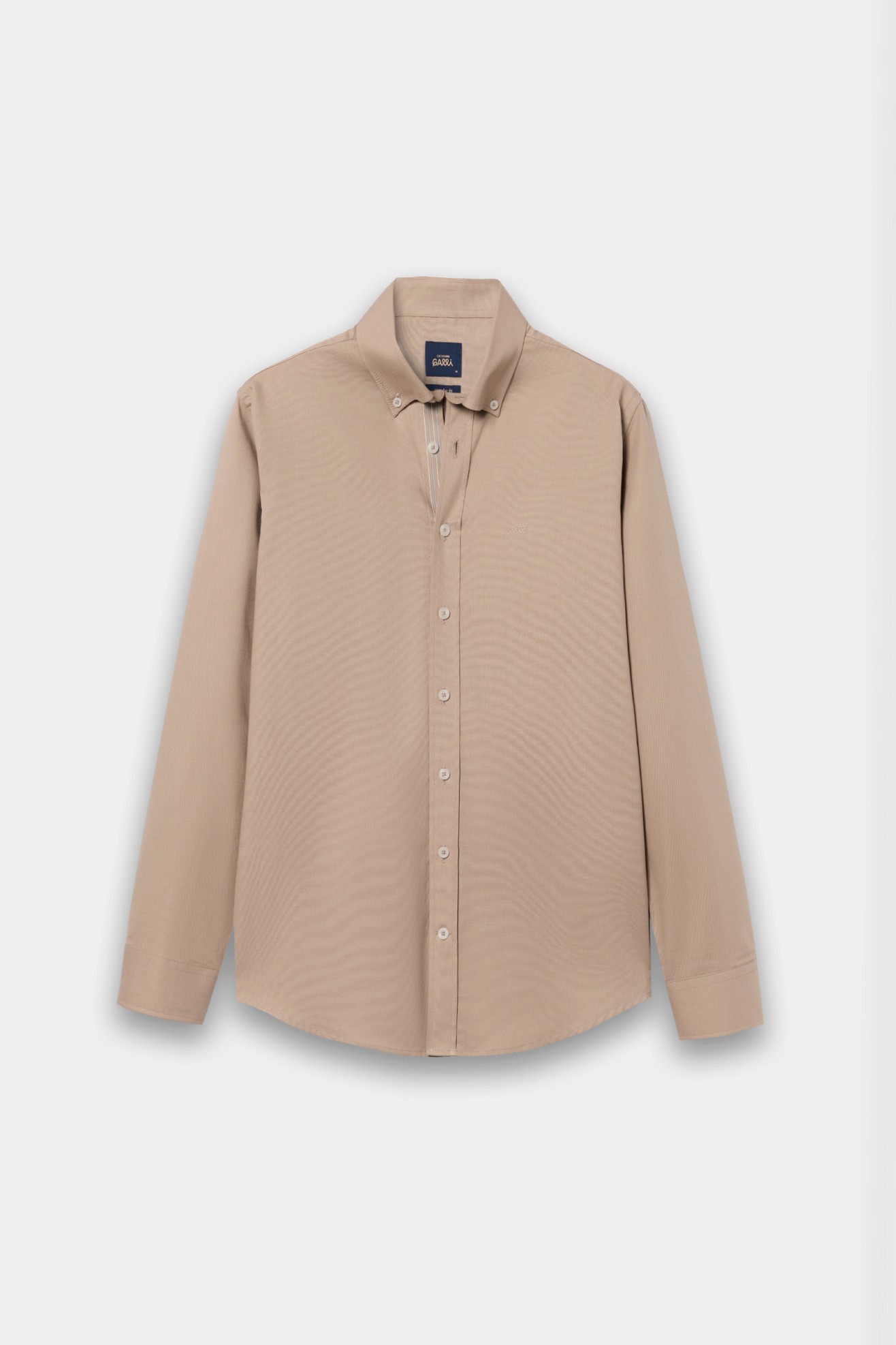 Camisa Oxford regular fit em bege