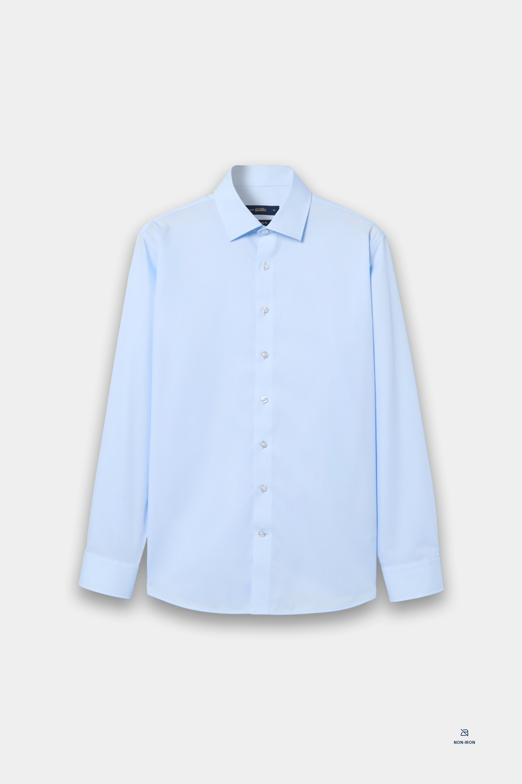 Camisa azul de corte regular Non Iron